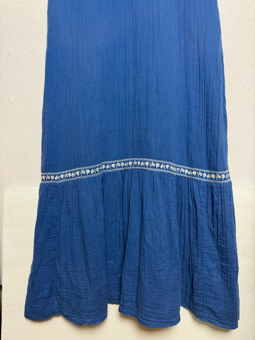 Old Navy Crinkle Crepe Maxi Swing Dress Blue Medium Tall - Picture 4 of 11